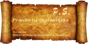 Prandorfy Skolasztika névjegykártya